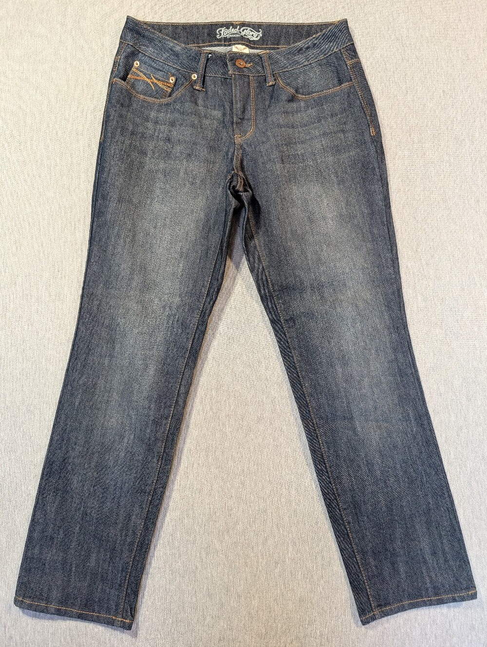 Faded Glory Straight Jeans Women's 12P Dark Wash Blue